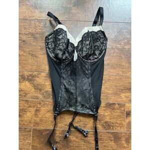 Victoria Secret Corest Lingire Top Lace Clips Size 36DD